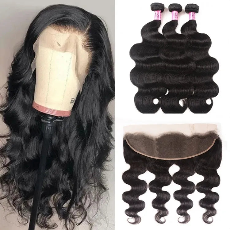 3 Bundles W/ 13x4 HD Lace Frontal