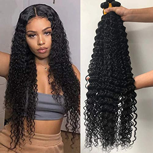 3 Bundles W/ 4x4 HD Lace Closure Deep Wave